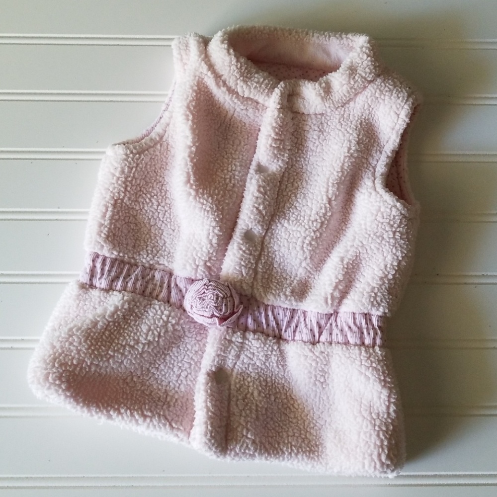 Baby Girl's Pink Fuzzy Vest- 6-12M